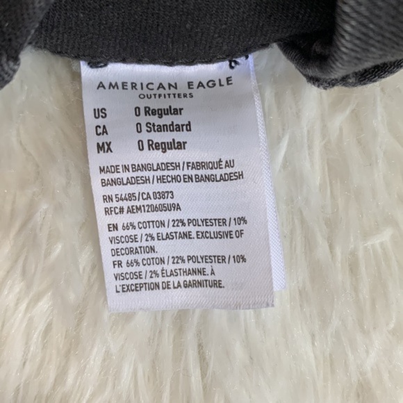 American Eagle Black Distressed Curvy High Rise Mini Denim Skirt - Picture 10 of 10